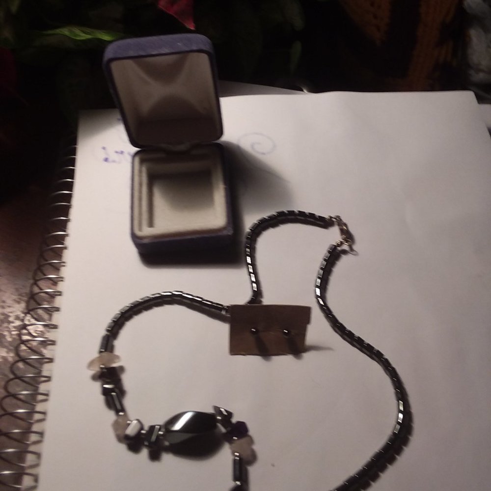 Black Onyx Necklace and Matching Earrings
